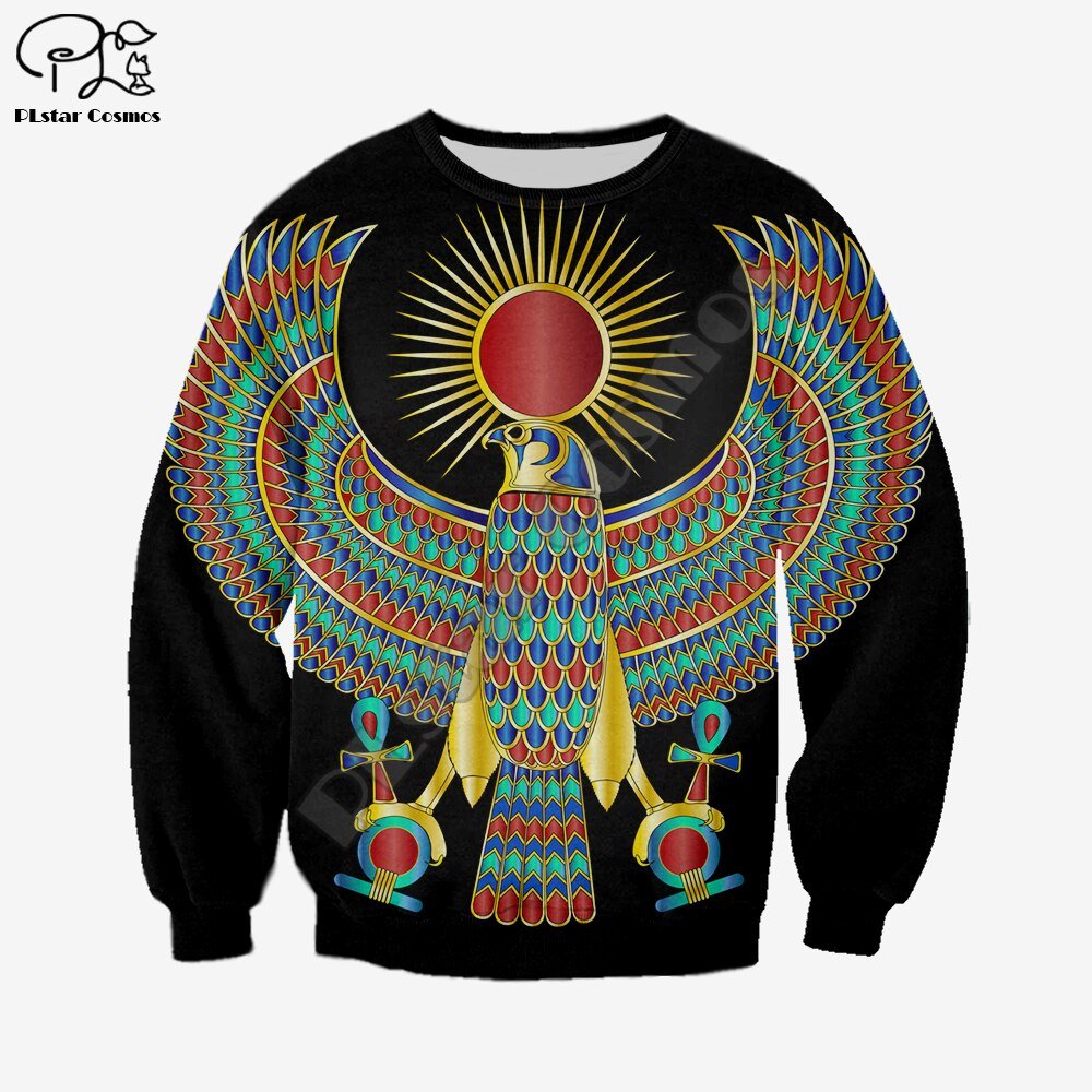 Mannen Grappige Egypte Zonnegod Horus Afdrukken 3D India Inheemse Hoodies Vrouwen Unisex Lange Sweatshirt Rits Trui Trainingspak Tshirt