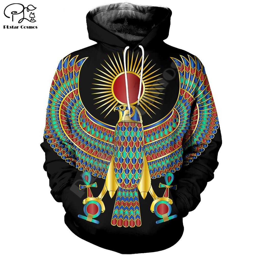 Mannen Grappige Egypte Zonnegod Horus Afdrukken 3D India Inheemse Hoodies Vrouwen Unisex Lange Sweatshirt Rits Trui Trainingspak Tshirt