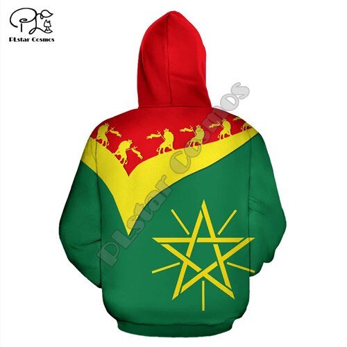 Mannen Aithiops Ethiopië Vlag 3d Print Capuchon Lange Mouwen Sweatshirts Jas Trui Trainingspak Met Capuchon Hoody Herfst Uitloper
