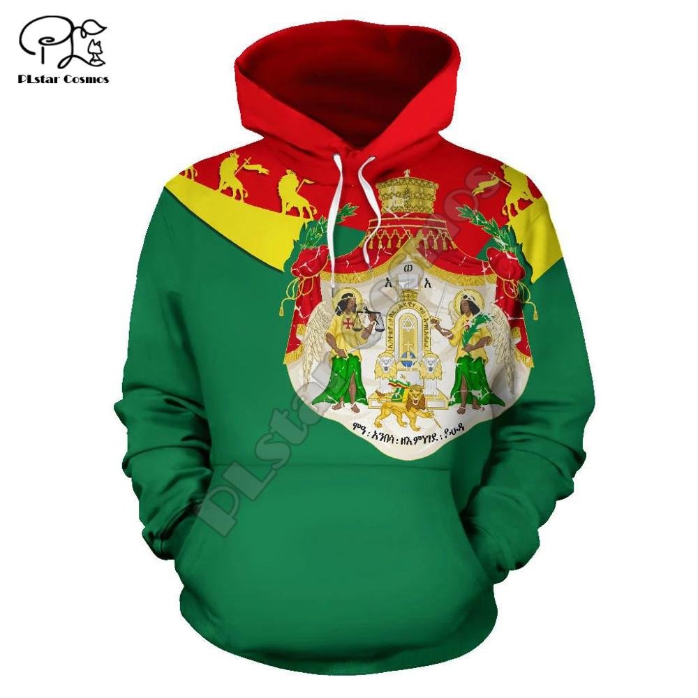 Mannen Aithiops Ethiopië Vlag 3d Print Capuchon Lange Mouwen Sweatshirts Jas Trui Trainingspak Met Capuchon Hoody Herfst Uitloper