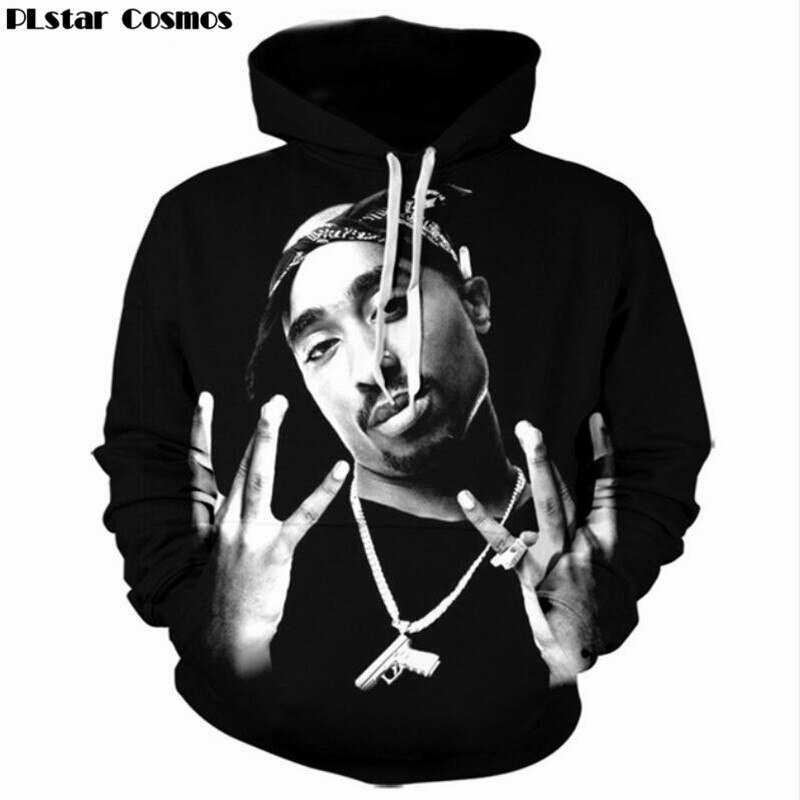 Plstar Cosmos Street Style Hip Hop Mannen Vrouwen 3D Hoodies Grafische Print 2pac Tupac Pharoah Hooded Sweatshirts Maat S-5XL