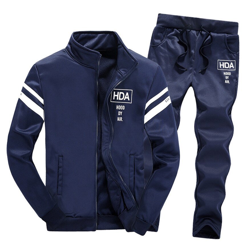 Hoodie Sets Heren Trainingspak 2 Stuks Set Mannen Rits Sweatshirt + Broek Casual Trainingspak Sportkleding Herfst Winter Set