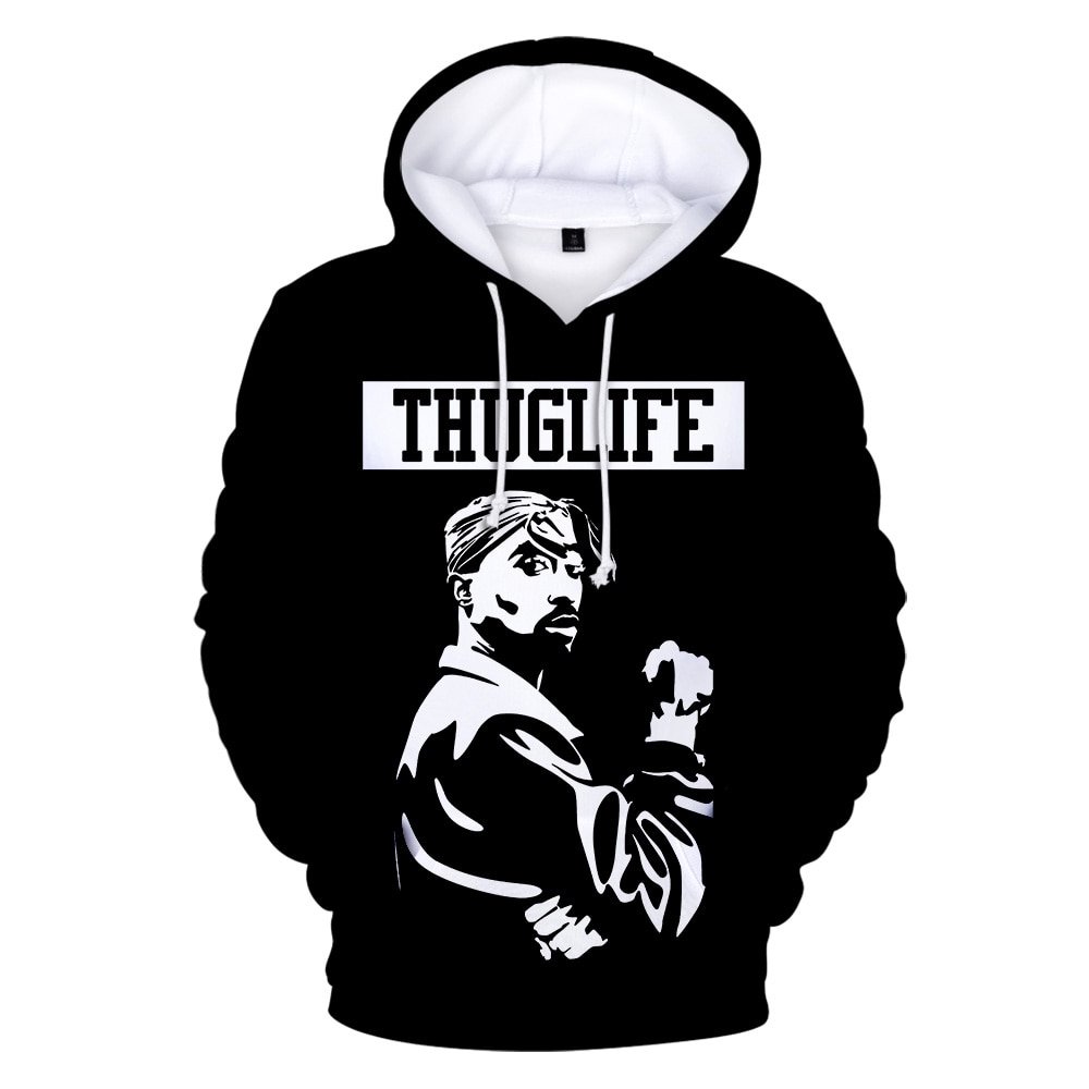 Rapper Tupac Shakur Hoodies Hip Hop Mode Populaire Hoodies Sweatshirt Herfst Warm 2Pac 3D Hoodies Mannen Vrouwen Oversized Truien