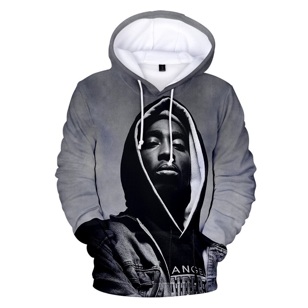 Rapper Tupac Shakur Hoodies Hip Hop Mode Populaire Hoodies Sweatshirt Herfst Warm 2Pac 3D Hoodies Mannen Vrouwen Oversized Truien