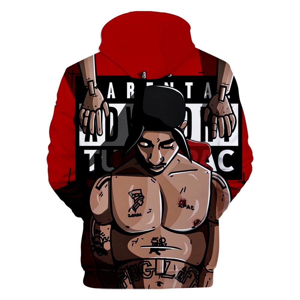 Rapper Tupac Shakur Hoodies Hip Hop Mode Populaire Hoodies Sweatshirt Herfst Warm 2Pac 3D Hoodies Mannen Vrouwen Oversized Truien