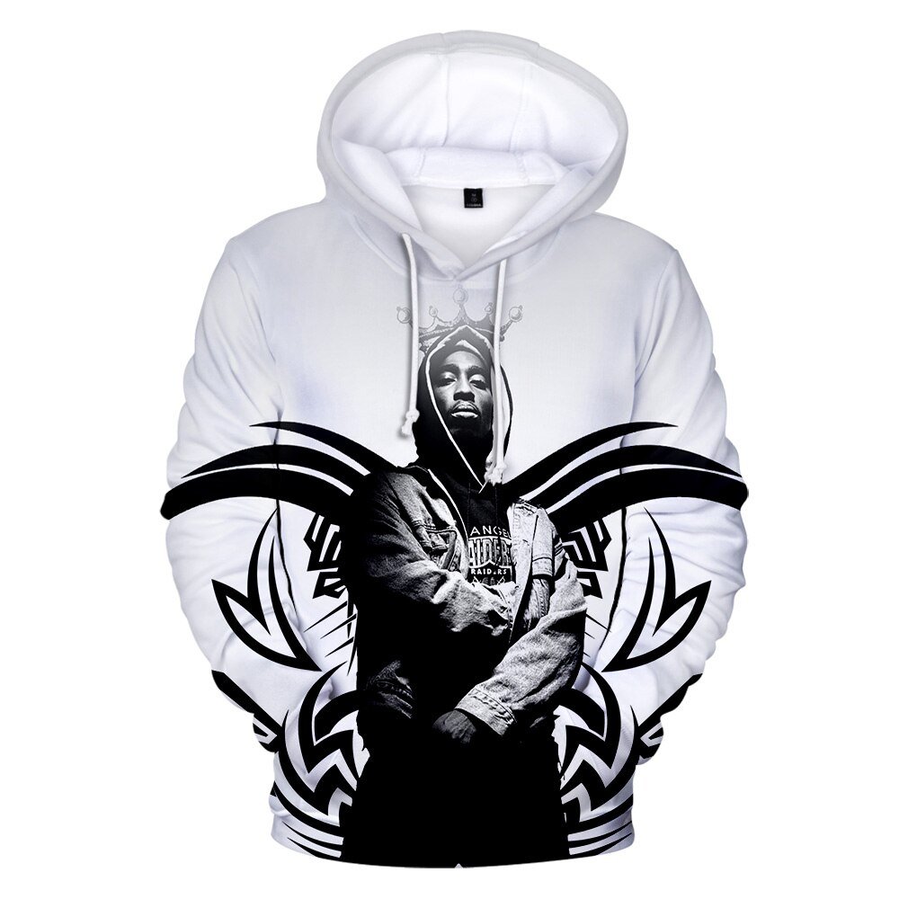 Rapper Tupac Shakur Hoodies Hip Hop Mode Populaire Hoodies Sweatshirt Herfst Warm 2Pac 3D Hoodies Mannen Vrouwen Oversized Truien