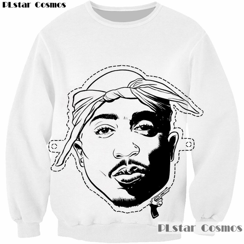 Plstar Cosmos 2018 Hoodies Mannen Vrouwen Sweatshirt 3D Print 2pac Tupac Cartoon Sweatshirt Cool Lange Mouwen Ronde Hals Merk Kleding