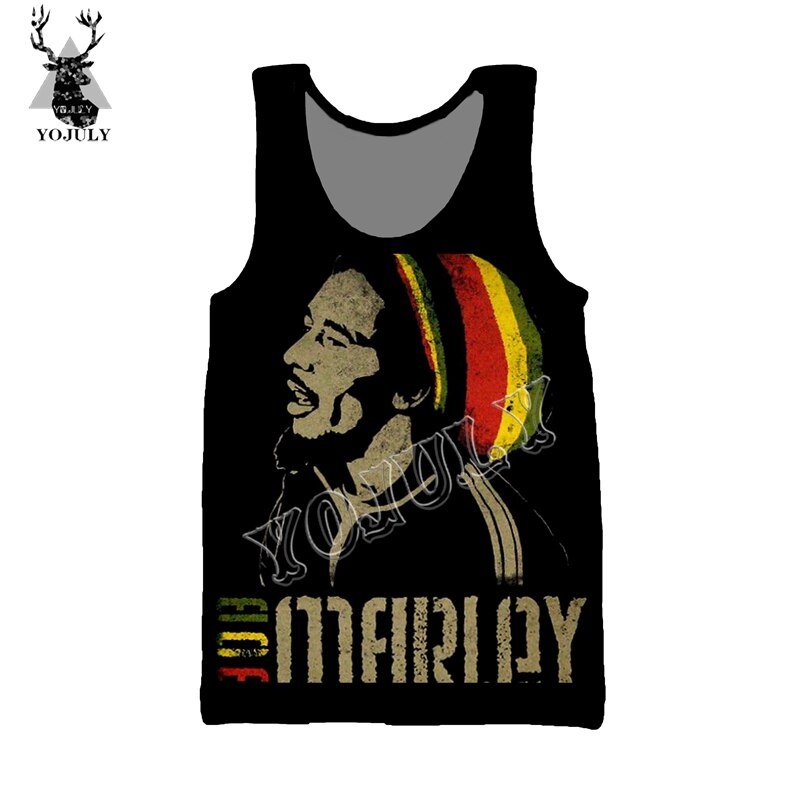 Yojuly Zomer Unisex Mouwloze Shirts Bob Marley 3D Print Harajuku Vest Vrouwen Casual Hip Hop Grappige Tank Tops Mannen Streetwear v25