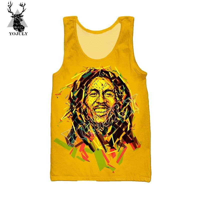 Yojuly Zomer Unisex Mouwloze Shirts Bob Marley 3D Print Harajuku Vest Vrouwen Casual Hip Hop Grappige Tank Tops Mannen Streetwear v25