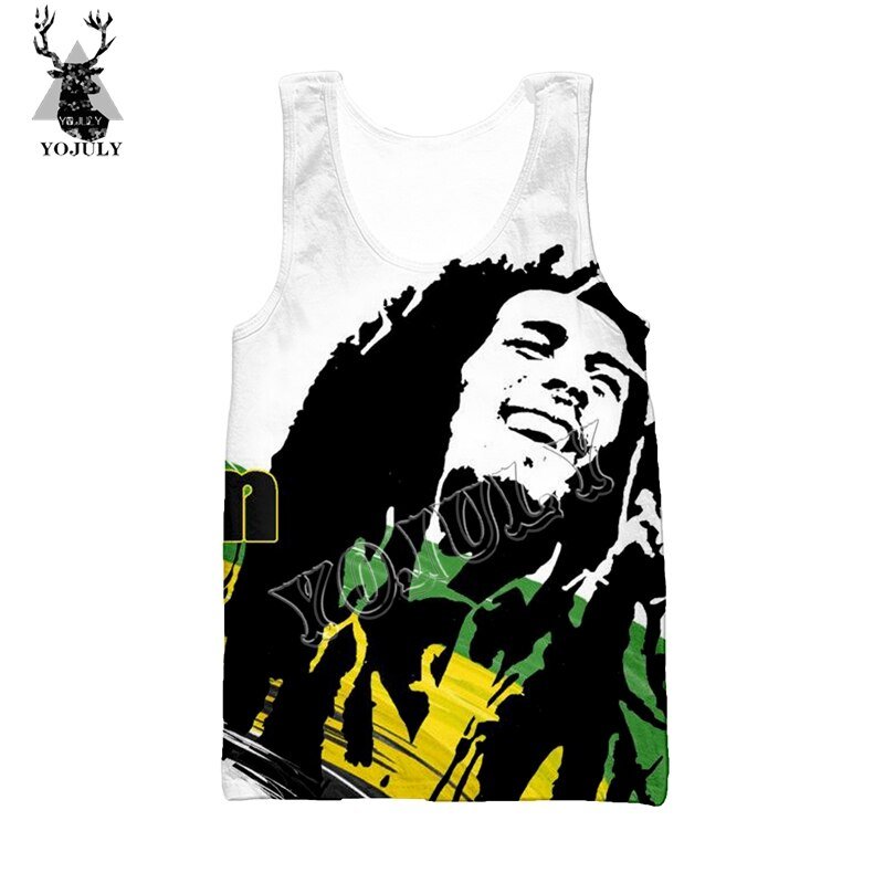 Yojuly Zomer Unisex Mouwloze Shirts Bob Marley 3D Print Harajuku Vest Vrouwen Casual Hip Hop Grappige Tank Tops Mannen Streetwear v25