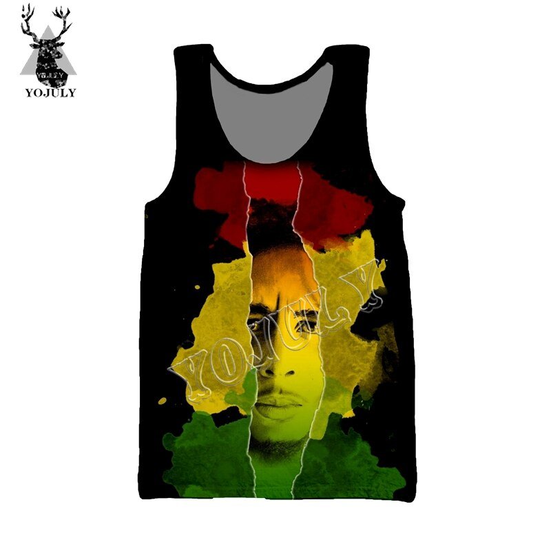 Yojuly Zomer Unisex Mouwloze Shirts Bob Marley 3D Print Harajuku Vest Vrouwen Casual Hip Hop Grappige Tank Tops Mannen Streetwear v25