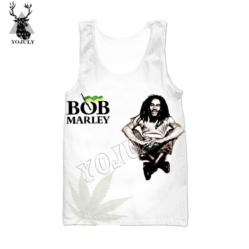 Yojuly Zomer Unisex Mouwloze Shirts Bob Marley 3D Print Harajuku Vest Vrouwen Casual Hip Hop Grappige Tank Tops Mannen Streetwear v25