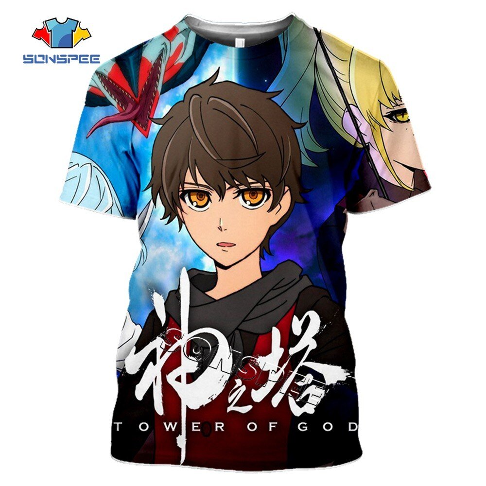 Koreaanse Manga Toren Van God Adventure Fantasy Jongen T-shirt Anime Print Harajuku T-shirt Zomer Casual Mannen Korte Mouw Mode tees