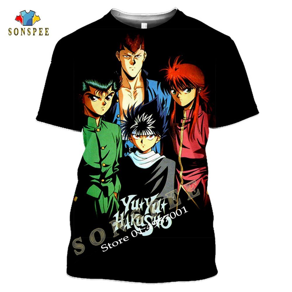 Japanse Klassieke Anime Yuyu Hakusho Hero 3D Gedrukt Unisex Man T-shirt Zomer Korte Mouw Mannen Harajuku Casual Fitness Shirts