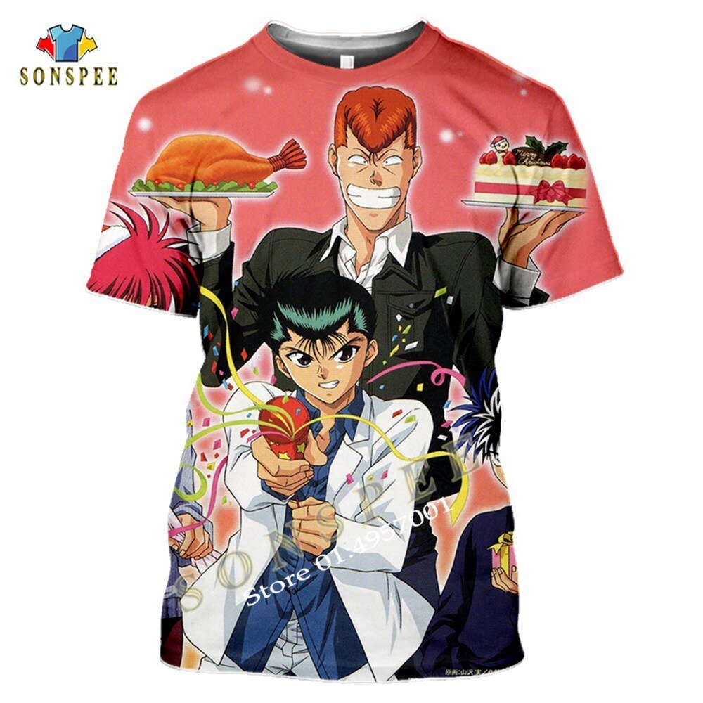 Japanse Klassieke Anime Yuyu Hakusho Hero 3D Gedrukt Unisex Man T-shirt Zomer Korte Mouw Mannen Harajuku Casual Fitness Shirts