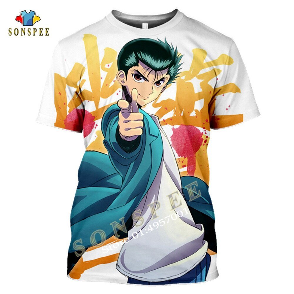 Japanse Klassieke Anime Yuyu Hakusho Hero 3D Gedrukt Unisex Man T-shirt Zomer Korte Mouw Mannen Harajuku Casual Fitness Shirts