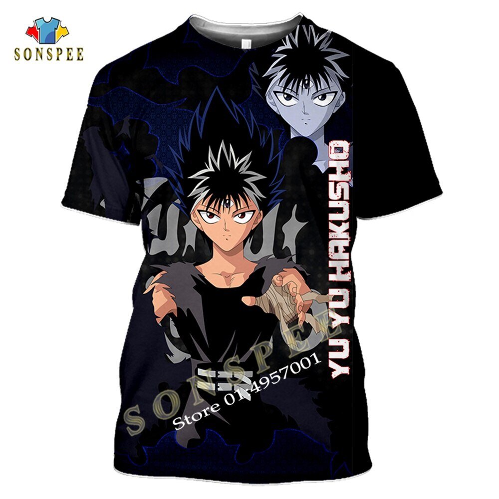Japanse Klassieke Anime Yuyu Hakusho Hero 3D Gedrukt Unisex Man T-shirt Zomer Korte Mouw Mannen Harajuku Casual Fitness Shirts