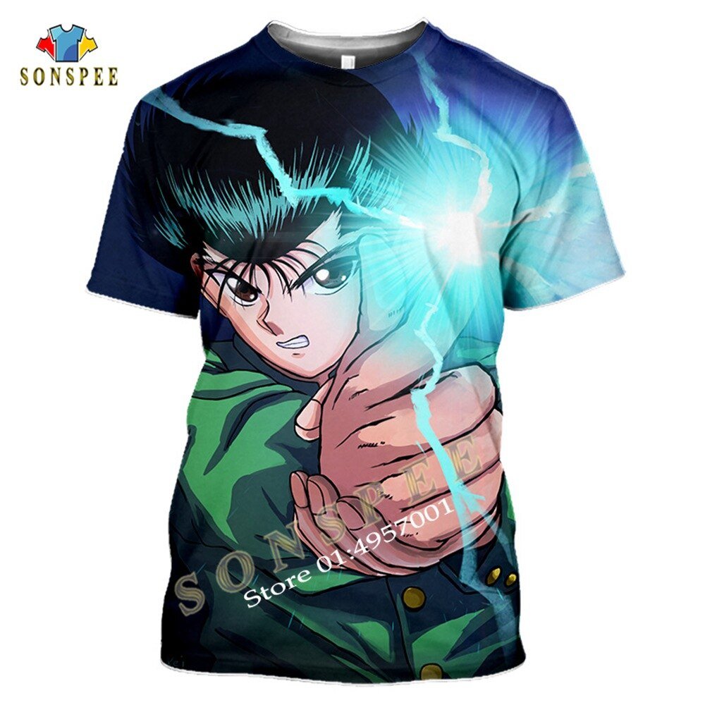 Japanse Klassieke Anime Yuyu Hakusho Hero 3D Gedrukt Unisex Man T-shirt Zomer Korte Mouw Mannen Harajuku Casual Fitness Shirts