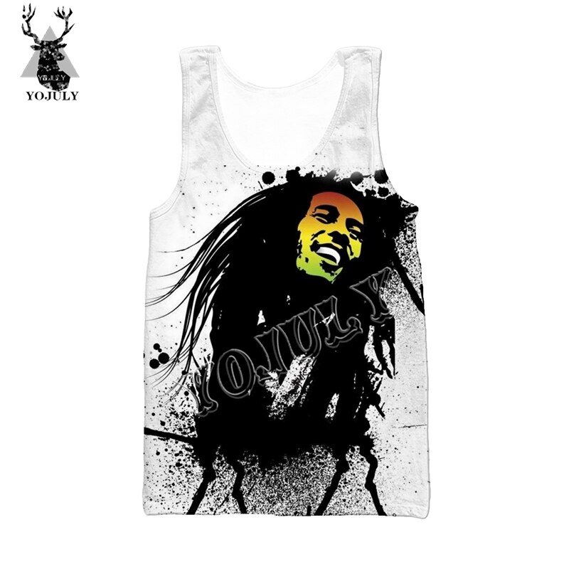 Yojuly Bob Marley 3D Print Harajuku Vest Zomer Unisex Mouwloze Shirts Vrouwen Casual Tank Tops Mannen Streetwear Kleding VE25