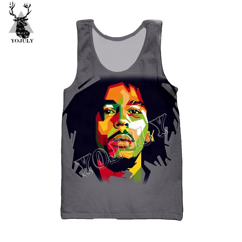 Yojuly Bob Marley 3D Print Harajuku Vest Zomer Unisex Mouwloze Shirts Vrouwen Casual Tank Tops Mannen Streetwear Kleding VE25