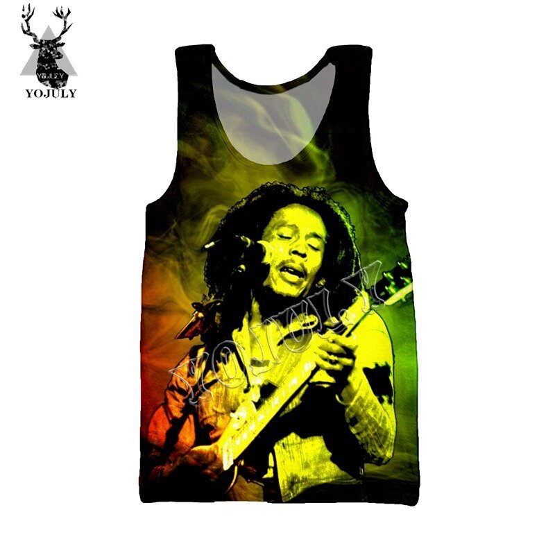 Yojuly Bob Marley 3D Print Harajuku Vest Zomer Unisex Mouwloze Shirts Vrouwen Casual Tank Tops Mannen Streetwear Kleding VE25