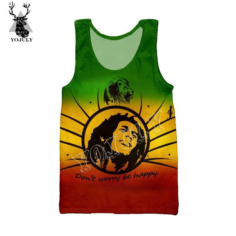 Yojuly Bob Marley 3D Print Harajuku Vest Zomer Unisex Mouwloze Shirts Vrouwen Casual Tank Tops Mannen Streetwear Kleding VE25