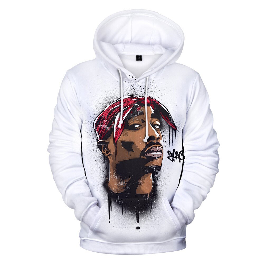Gangsta Rap 2Pac Hoodies Hoodie Sweatshirt Hooded Mannen/Vrouwen Gangsta 2Pac Tupac Amaru Shakur Hoody Jongen/Meisjes merk Cap Jassen