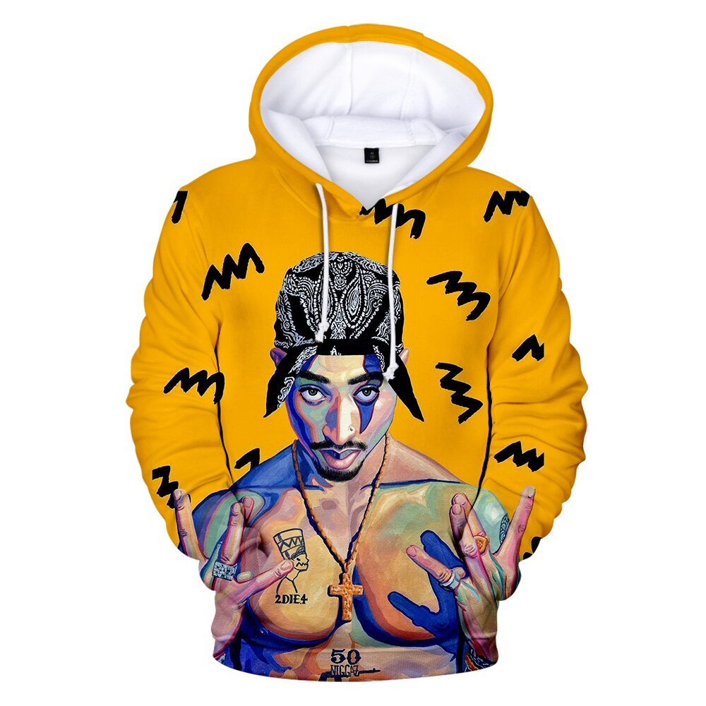 Gangsta Rap 2Pac Hoodies Hoodie Sweatshirt Hooded Mannen/Vrouwen Gangsta 2Pac Tupac Amaru Shakur Hoody Jongen/Meisjes merk Cap Jassen