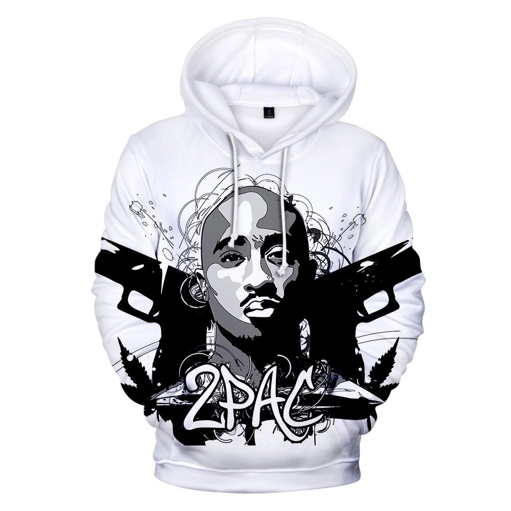 Gangsta Rap 2Pac Hoodies Hoodie Sweatshirt Hooded Mannen/Vrouwen Gangsta 2Pac Tupac Amaru Shakur Hoody Jongen/Meisjes merk Cap Jassen