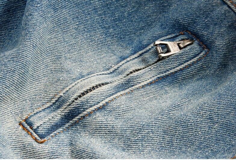 Retro Ripped Fleece Jeans Jas en Jas voor Herfst Winter S-XXXXL Drop Verzending Mens Denim Jas met Bont Kraag