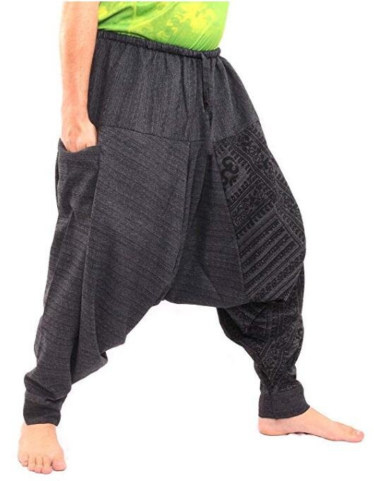 Mannen Hiphop Harembroek Kruis Baggy Joggers Plus Size Boho Gypsy Aladdin Zomer Bohemian Nepal Wijde Pijpen Broek Causale Broek