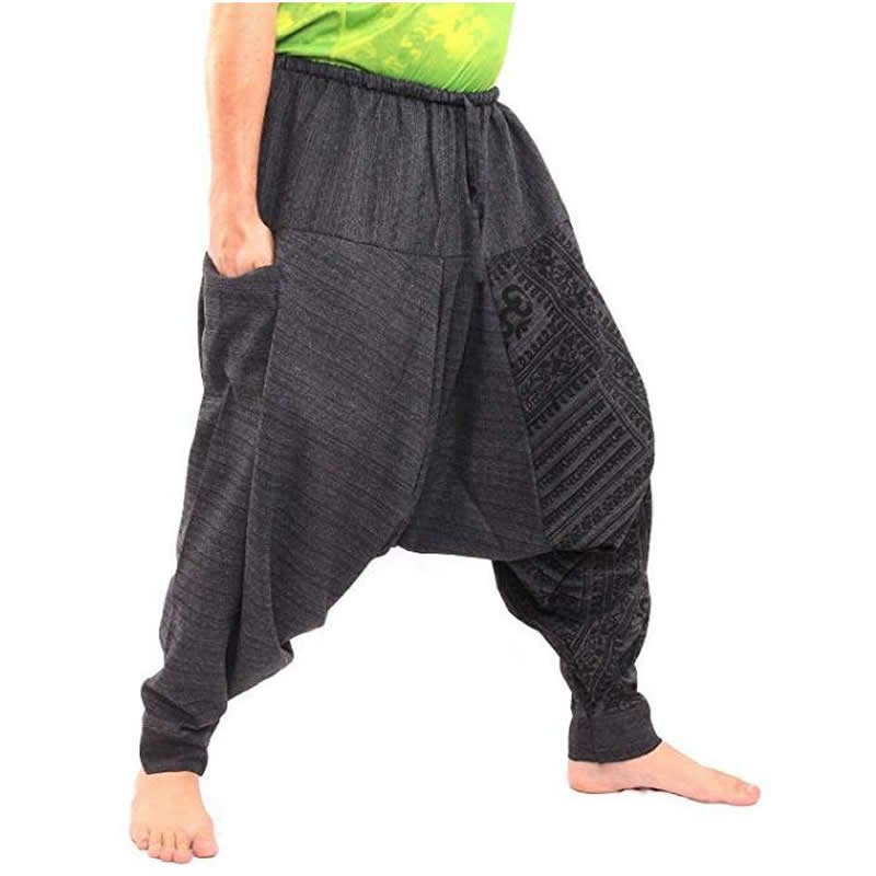 Mannen Hiphop Harembroek Kruis Baggy Joggers Plus Size Boho Gypsy Aladdin Zomer Bohemian Nepal Wijde Pijpen Broek Causale Broek