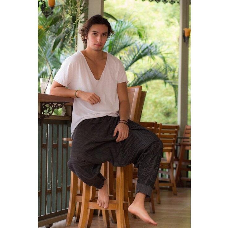 Mannen Hiphop Harembroek Kruis Baggy Joggers Plus Size Boho Gypsy Aladdin Zomer Bohemian Nepal Wijde Pijpen Broek Causale Broek