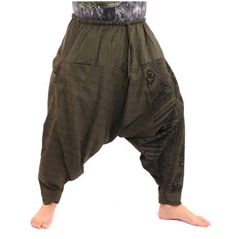 Mannen Hiphop Harembroek Kruis Baggy Joggers Plus Size Boho Gypsy Aladdin Zomer Bohemian Nepal Wijde Pijpen Broek Causale Broek