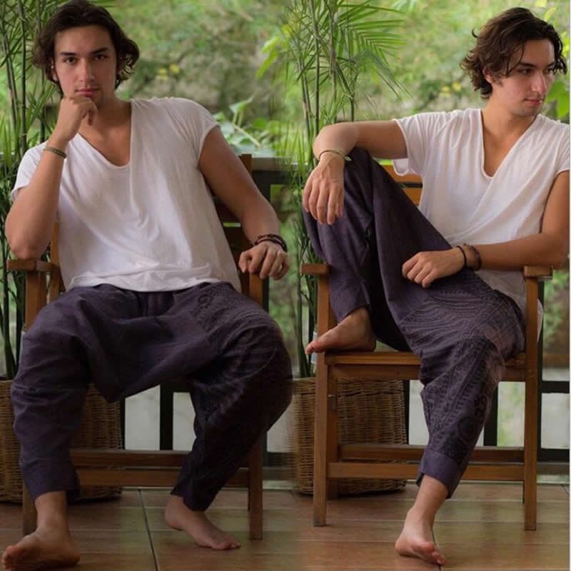 Mannen Hiphop Harembroek Kruis Baggy Joggers Plus Size Boho Gypsy Aladdin Zomer Bohemian Nepal Wijde Pijpen Broek Causale Broek