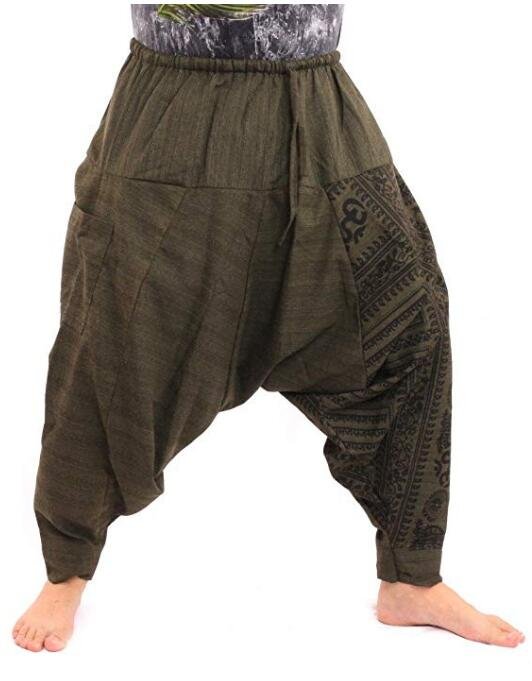 Mannen Hiphop Harembroek Kruis Baggy Joggers Plus Size Boho Gypsy Aladdin Zomer Bohemian Nepal Wijde Pijpen Broek Causale Broek