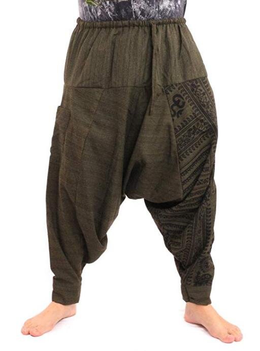 Mannen Hiphop Harembroek Kruis Baggy Joggers Plus Size Boho Gypsy Aladdin Zomer Bohemian Nepal Wijde Pijpen Broek Causale Broek