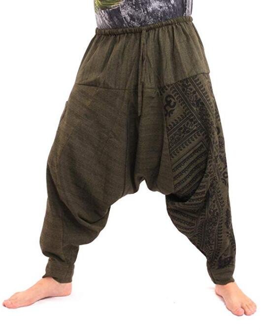 Mannen Hiphop Harembroek Kruis Baggy Joggers Plus Size Boho Gypsy Aladdin Zomer Bohemian Nepal Wijde Pijpen Broek Causale Broek