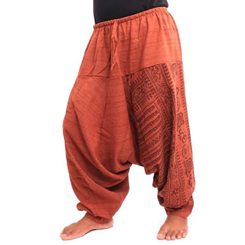 Mannen Hiphop Harembroek Kruis Baggy Joggers Plus Size Boho Gypsy Aladdin Zomer Bohemian Nepal Wijde Pijpen Broek Causale Broek