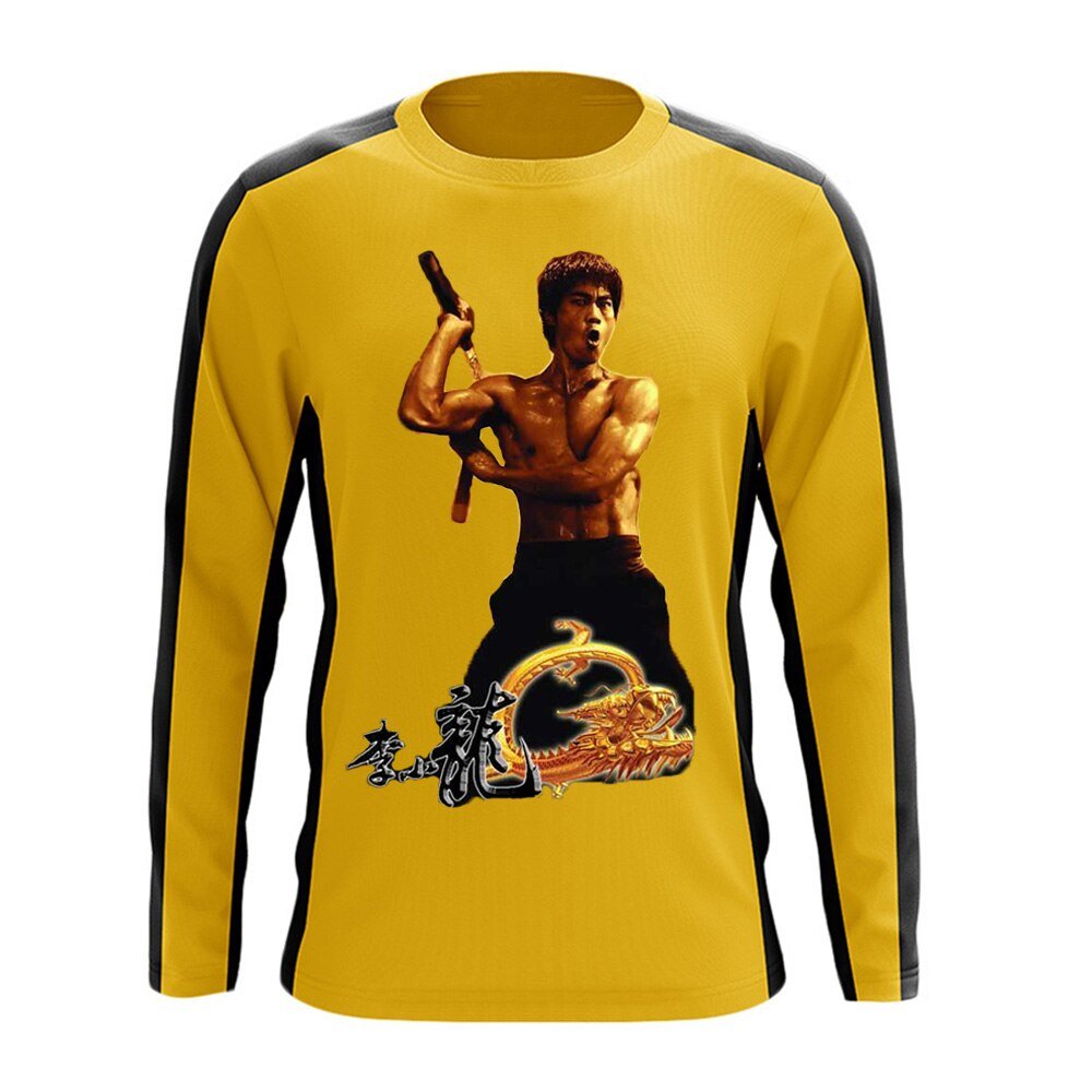 3D Print Sweatshirts Bruce Lee Geel Kung Fu Uniformen Man Cosplay Hoodie Game Of Death Trainingspak Pak Streetwear hip Hop