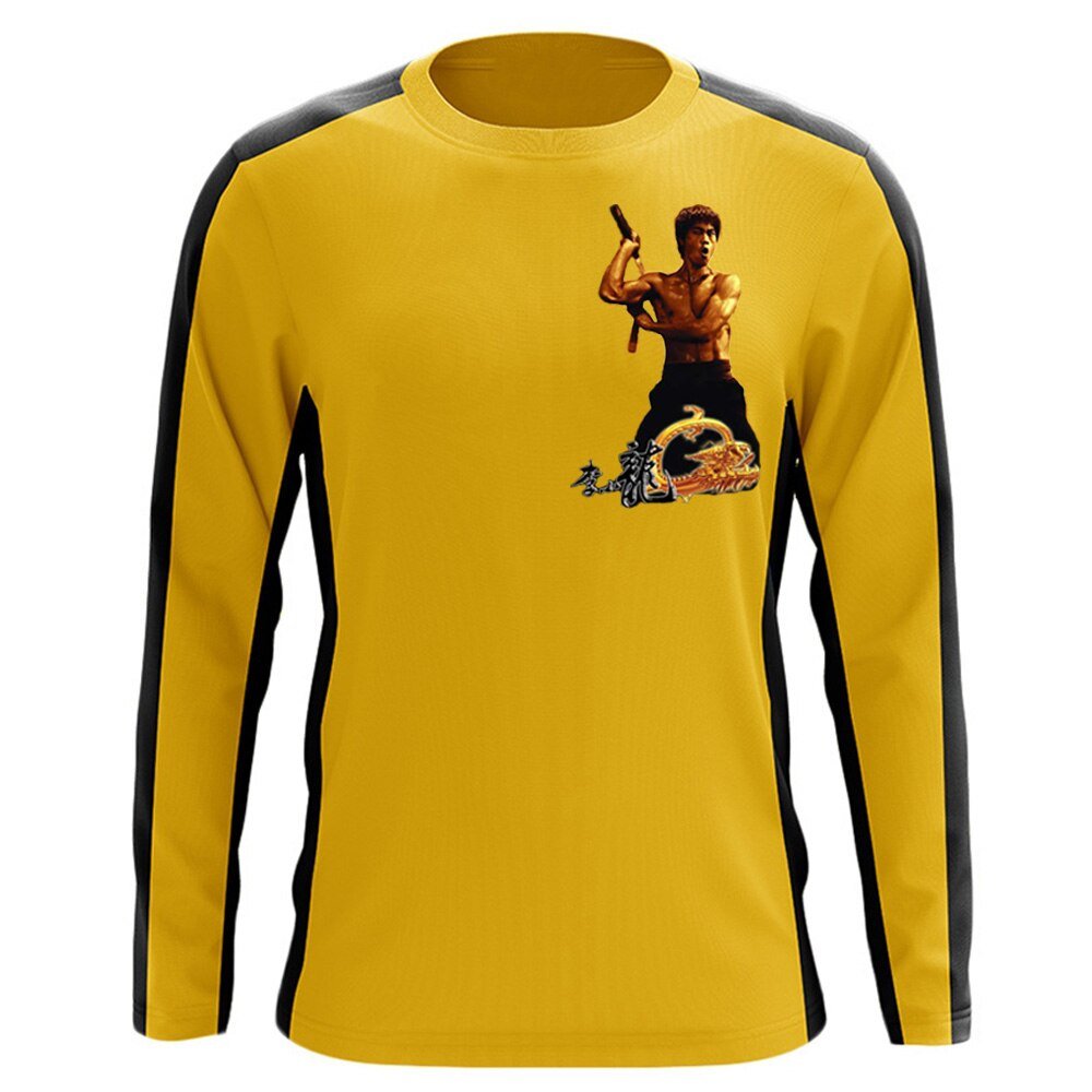 3D Print Sweatshirts Bruce Lee Geel Kung Fu Uniformen Man Cosplay Hoodie Game Of Death Trainingspak Pak Streetwear hip Hop