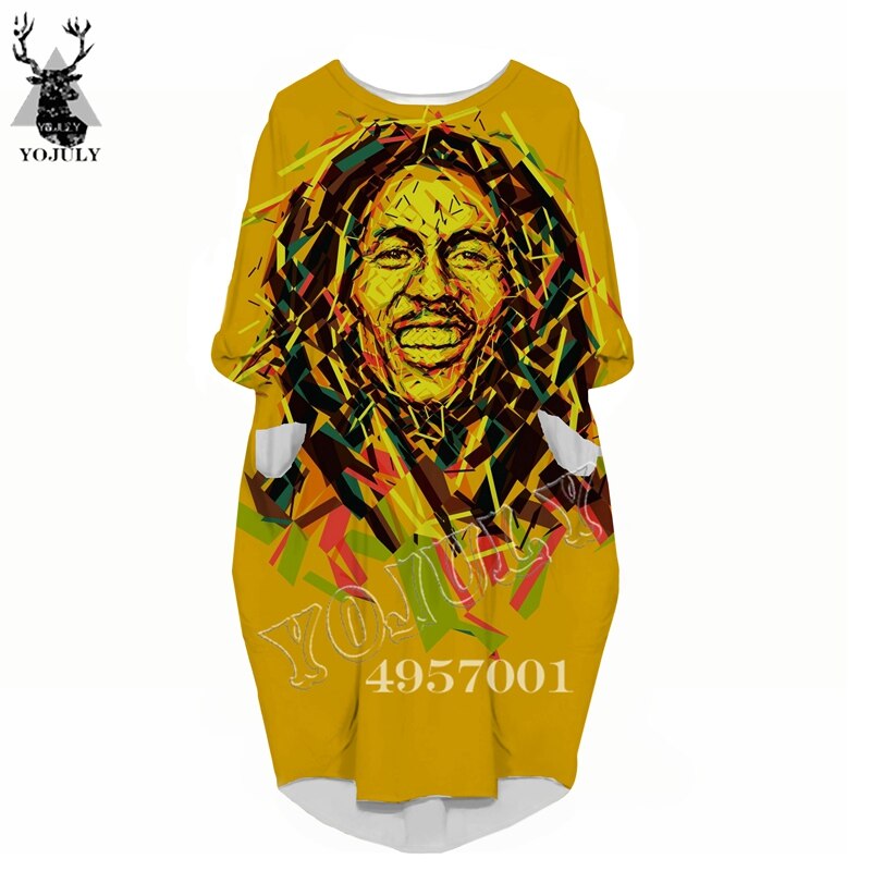 Vrouwen Mode Hip Hop Casual Grappige Jurk Ms Over De Knie Lange Mouw Jurk Bob Marley 3D Gedrukt Harajuku Vrouwen kleding V17 Vrouwen Mode Hip Hop Casual Grappige Jurk Ms Over De Knie Lange Mouw Jurk Bob Marley 3D Gedrukt Harajuku Vrouwen kleding V17