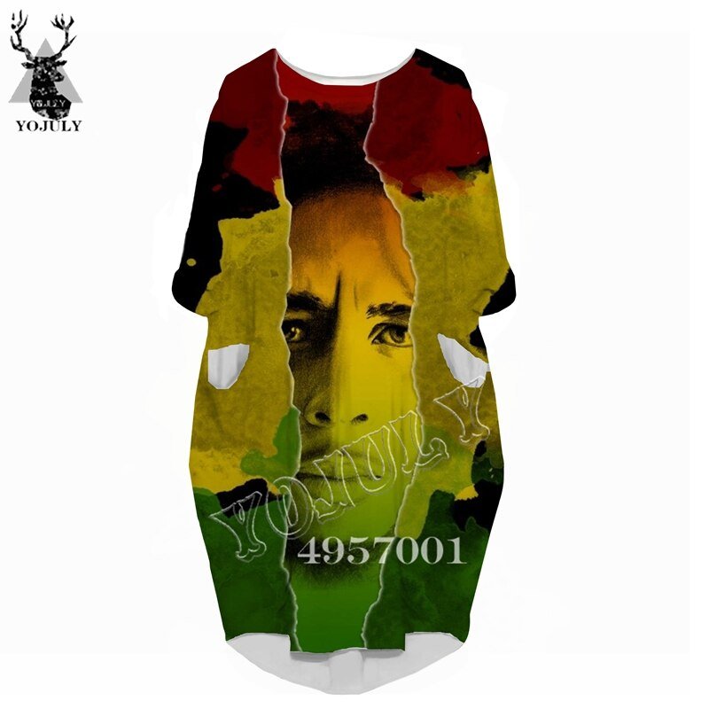 Vrouwen Mode Hip Hop Casual Grappige Jurk Ms Over De Knie Lange Mouw Jurk Bob Marley 3D Gedrukt Harajuku Vrouwen kleding V17 Vrouwen Mode Hip Hop Casual Grappige Jurk Ms Over De Knie Lange Mouw Jurk Bob Marley 3D Gedrukt Harajuku Vrouwen kleding V17