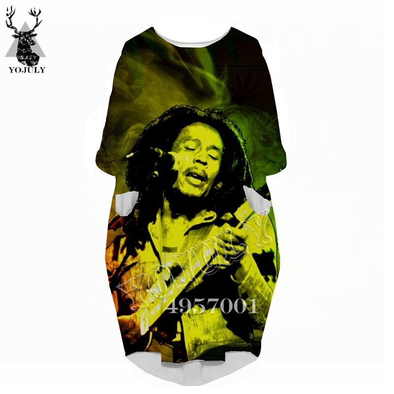Vrouwen Mode Hip Hop Casual Grappige Jurk Ms Over De Knie Lange Mouw Jurk Bob Marley 3D Gedrukt Harajuku Vrouwen kleding V17 Vrouwen Mode Hip Hop Casual Grappige Jurk Ms Over De Knie Lange Mouw Jurk Bob Marley 3D Gedrukt Harajuku Vrouwen kleding V17