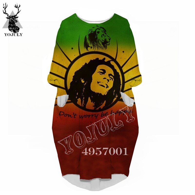 Vrouwen Mode Hip Hop Casual Grappige Jurk Ms Over De Knie Lange Mouw Jurk Bob Marley 3D Gedrukt Harajuku Vrouwen kleding V17 Vrouwen Mode Hip Hop Casual Grappige Jurk Ms Over De Knie Lange Mouw Jurk Bob Marley 3D Gedrukt Harajuku Vrouwen kleding V17