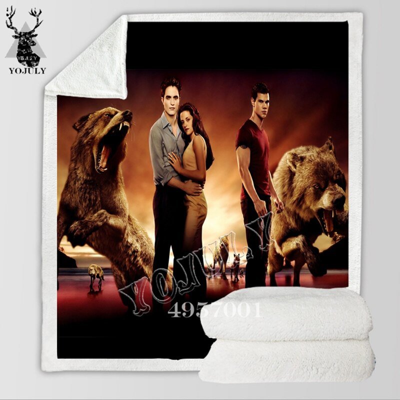 Film Twilight 3D Print Harajuku Fahion Casual Dunne Dekbed Kind Bed Deken Sprei Stoel Beddengoed Thuis Pluche Zachte Quilt BB88