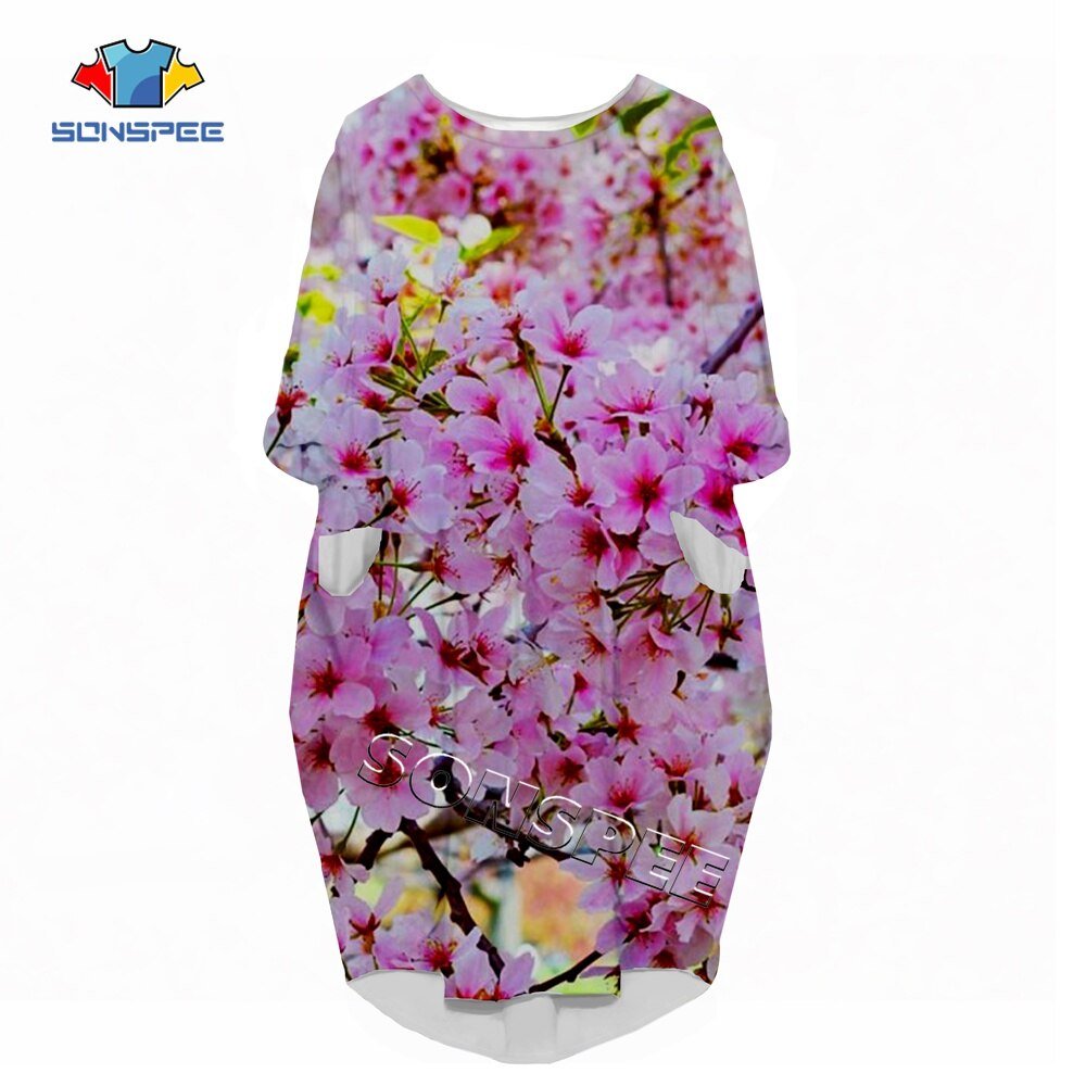 Bloemen Vogels 3D Print Anime Harajuku Vrouw Toga Fashion Grappig Hip Hop Losse Casual Meisje Jurk Dame Kleding Lange mouw Jurk