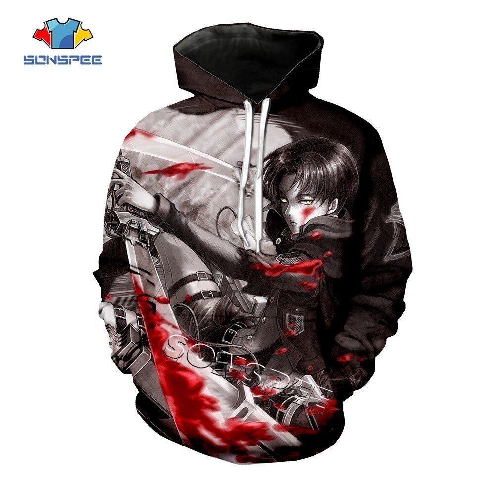Sonspee Fashion Streetwear Mannen Sweatshirt Hoodies 3D Print Aanval Op Titan Anime Capuchon Tops Casual Unisex Hoody Shirts