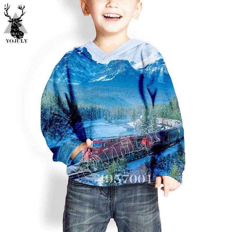 3D Print Harajuku Anime Trein Truck Hoodie Baby/Jongen Casual Streetwear Hip Hop Kleding Kind Mode Hoody Sweatshirt y702