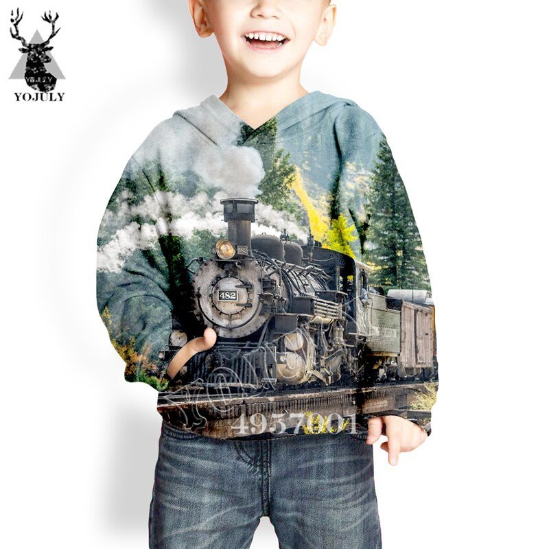 3D Print Harajuku Anime Trein Truck Hoodie Baby/Jongen Casual Streetwear Hip Hop Kleding Kind Mode Hoody Sweatshirt y702